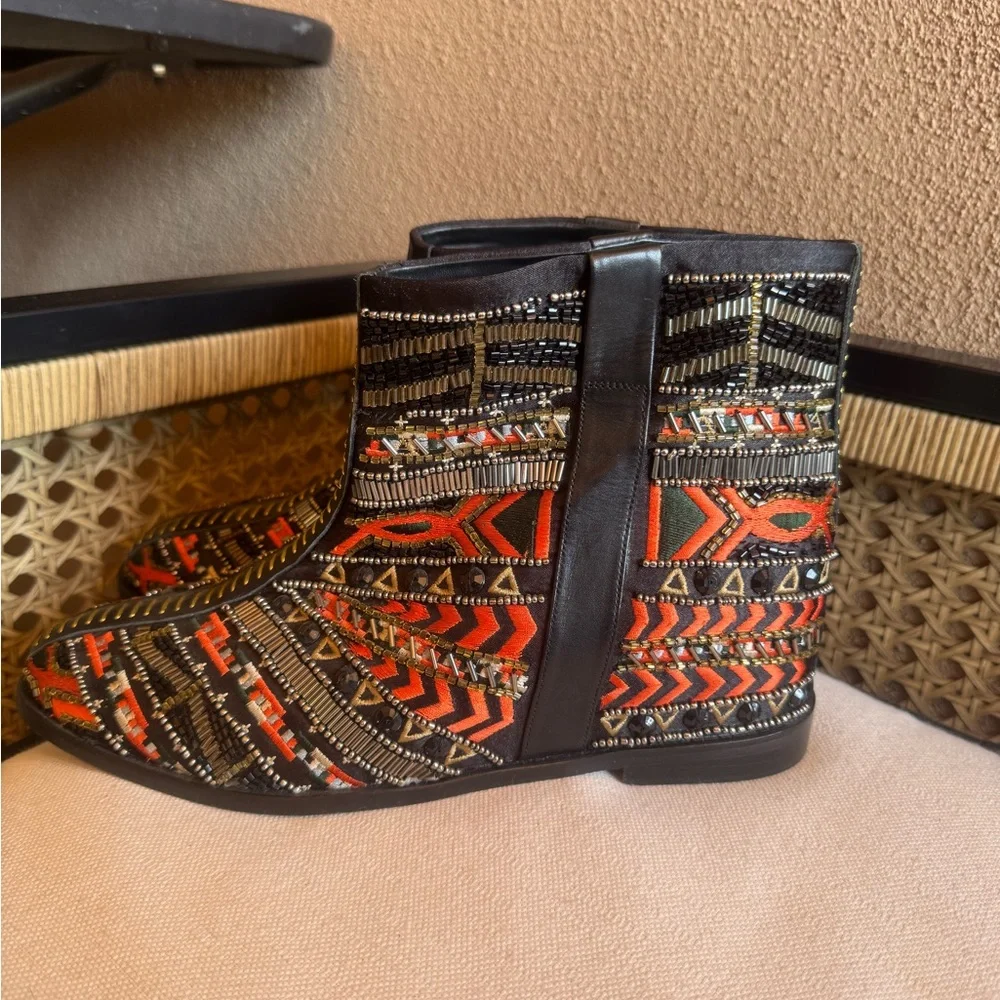 HTF New Alice + Olivia Bohemian Boots With Intricate Beading & Hidden Heel EU 41 - Picture 4 of 9